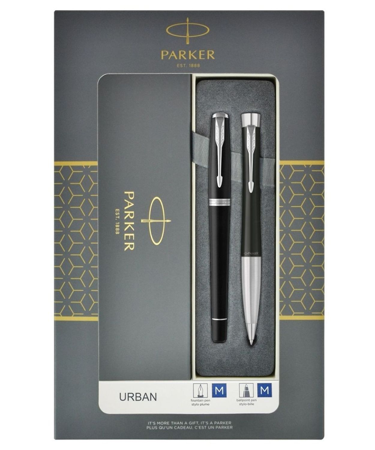 Zestaw Parker Urban Duo czarny mat – pióro wieczne i długopis z grawerem gratis.jpg